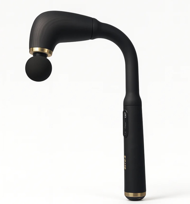 Aparat de masaj fara fir MD9820 cu 4 capete interschimbabile si maner curbat